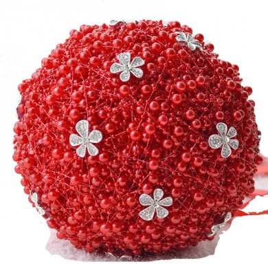 Red Gorgeous Hand Beading Wedding bouquets for bride
