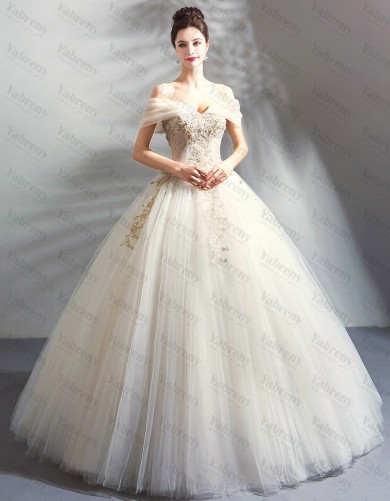 2020 Off the Shoulder Ball Gown Weding Dress Hand Beading Quinceanera Dresses TSJY-181