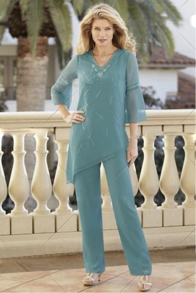Latest Fashion Green Chiffon mother of the bride outfit mps-277