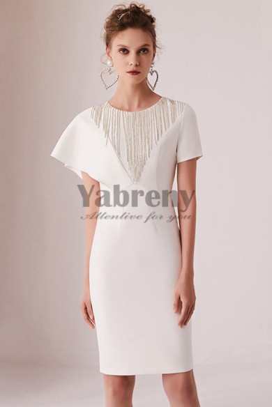 Yabreny 2021 New Style Hand Beading White Homecoming Dresses cyh-031