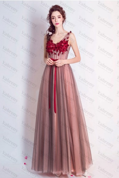 Empire Evening Dresses Handmade Flower Modern Prom Dresses TSJY-105