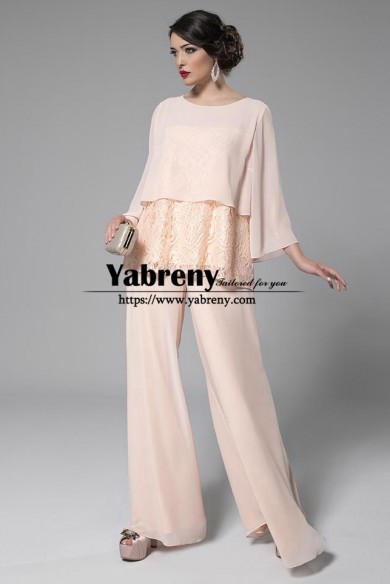 2022 Best Comfortable Mother of the Bride Pant suits Chiffon Women Trouser Outfit mps-664