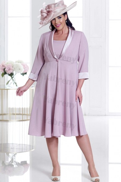 Bean Paste 2 piece Plus size Mother of the bride dress With Jacket mps-346