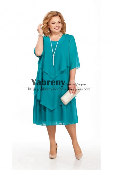 Jade Green Chiffon Mother of the bride Dress for Beach Wedding mps-499-3