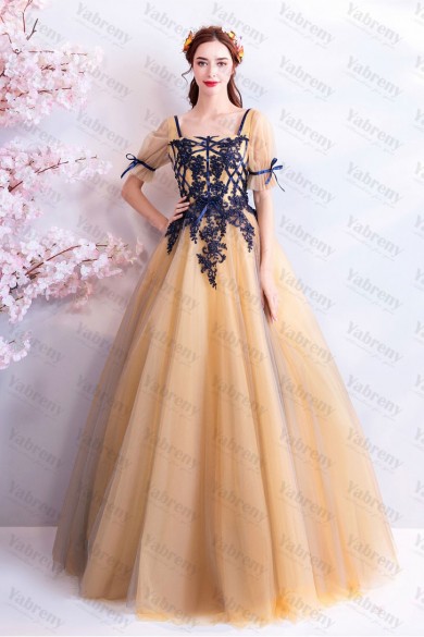 Empire Ball Gown Quinceanera Dresses Champagne Prom Dresses TSJY-109
