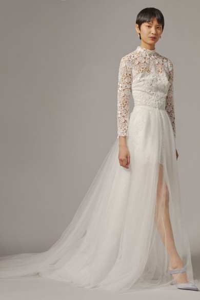 Long Sleeves Fashion Disassemble Wedding Jumpsuit Lace Bridal Dress so-227