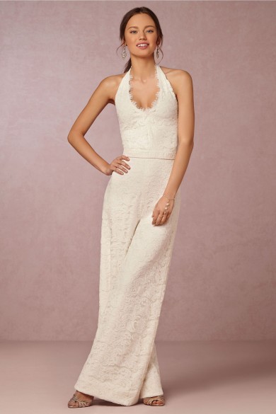 New Arrival bridal wedding dress charming lace halter dress jumpsuit so-150