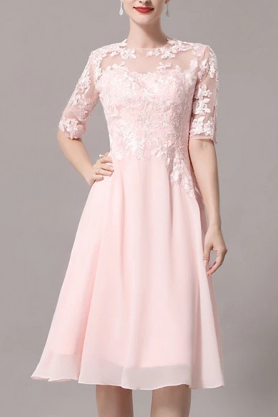 2021 New Style Pink Lace Half Sleeves Discount Mother Of The Bride Dress mps-431
