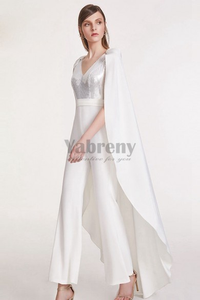 New style Bridal jumpsuit with detachable Poncho Women Trousers so-158