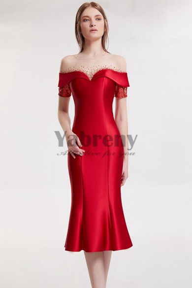 Yabreny new style Off the Shoulder Burgundy prom dresses cyh-025