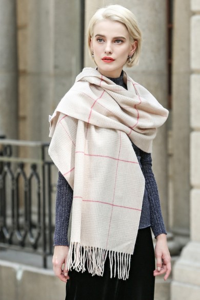 2019 Stylish Popular Beige Basulan Wool Woman Scarf Shawl