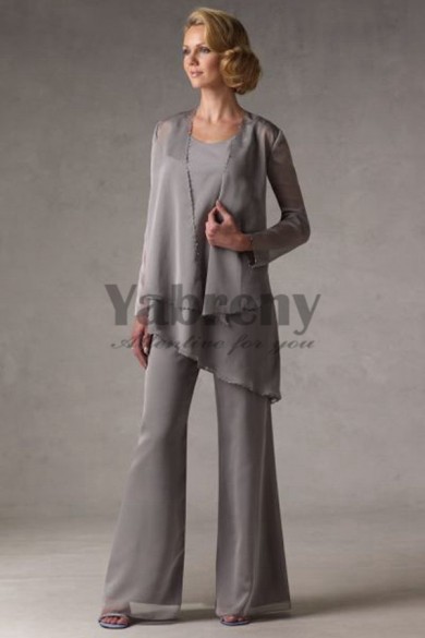 2020 Gray mother of the bride dress pants sets mps-218