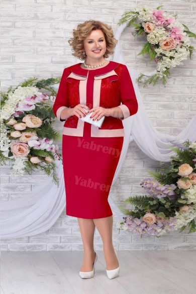 2021 Fashion Plus size Mother of The Groom Dresses, Burgundy Knee-Length Women