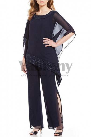 Asymmetrical Top and Pants suit dresses for Mother of the bride 2020 New arrival mps-120