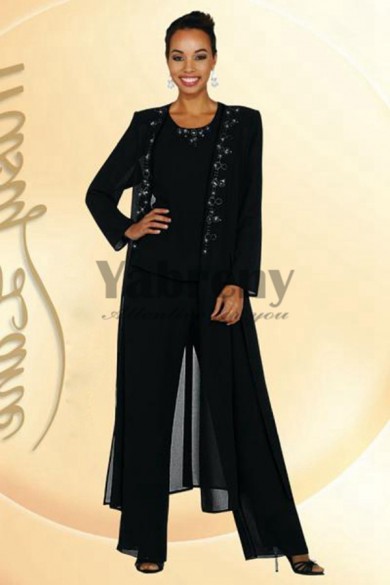Black Elastic pants Elegant Cheap Mother of the bride Garments mps-226