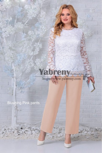 Blushing Pink Chiffon panits Mother of the Bride Pant suits,Mère des costumes pantalons mps-518-5