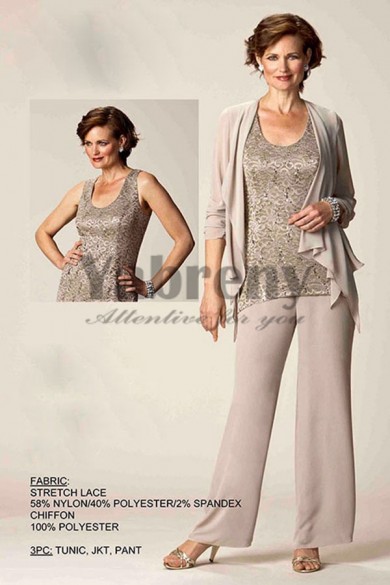 Champagne Elegant mother of the bride pant suits mps-204
