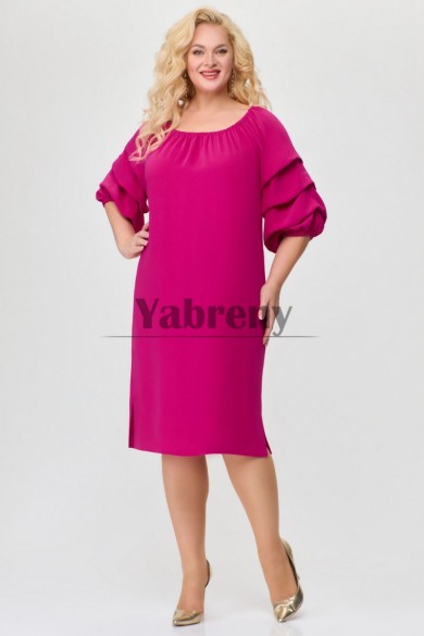 Charming Rose Red Mid-Calf lovely Mother Of The Bride Dresses mps-771