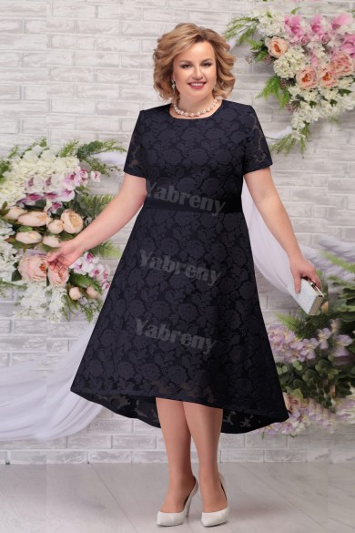 Dark Navy A-line Mother of The Bride Dresses, Plus size Women