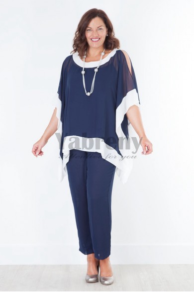 Dark navy Mother of the bride pant suits  New arrival Trousers set mps-042
