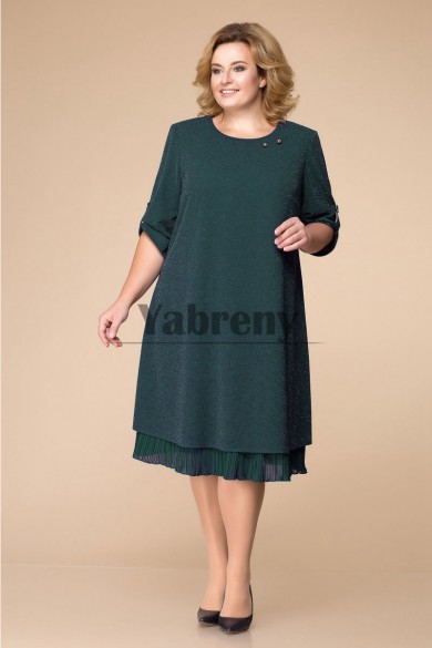 Dressy Loose Half Sleeves Dark Green Plus Size Mother Of The Bride Dresses mps-791-1