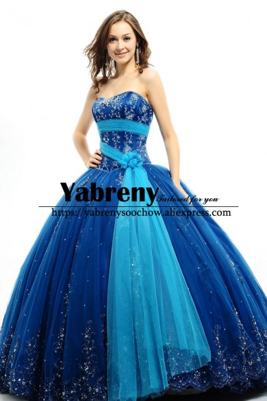 Elegant Royal Ball Gown Blue Quinceanera Dresses so-265