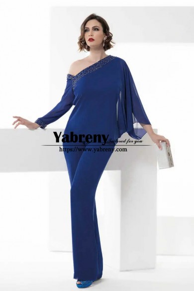 2022 Fashion One Shoulder Pant Suits Mother of the Bride Outfit mps-672