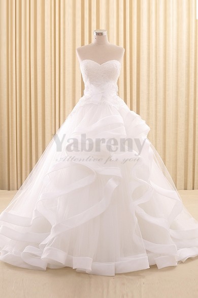 Fashion Ruffles Sweetheart Wedding dresses wd-023