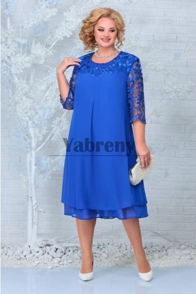 Glamorous Spring Light Royal Blue Half Sleeves A-line Mother Of The Bride Dresses mps-767-2