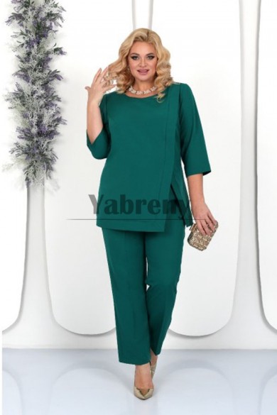 Glamorous Two Piece Sets Green Plus Size Mother Of The Bride Pant Suits mps-787-2