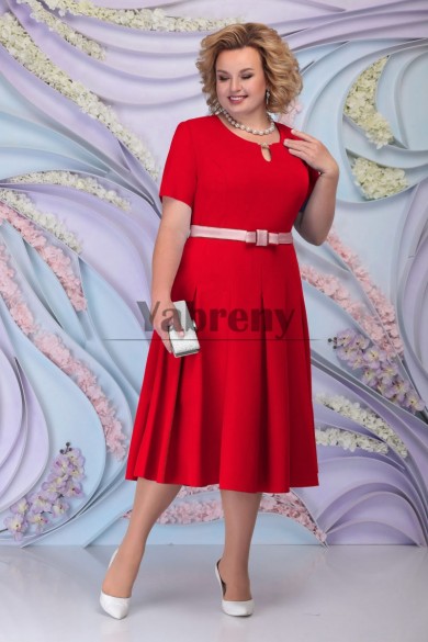 Gorgeous Two Piece Sets Mid-Calf Plus Size Red Women