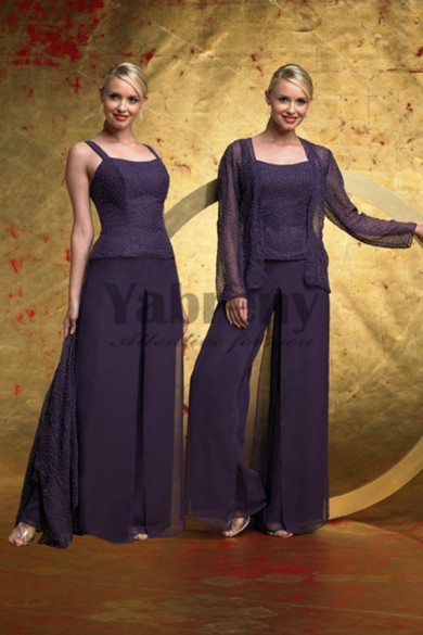 Grape Spring Cheap Three Piece mother of the bride pants sets mps-215