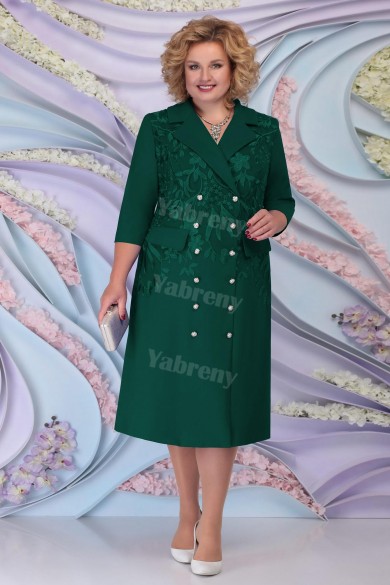 Green Tea-Length Mother Of The Bride Dress Plus Size Women