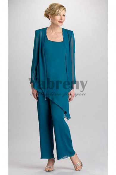 Greenblack hunter green 3 Piece mother of the bride pantsuits Chiffon outfits mps-208