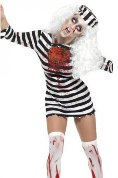 Halloween Costume Simmia Horror Bloody Prisoner with Blood Adult Zombie Play Costumes