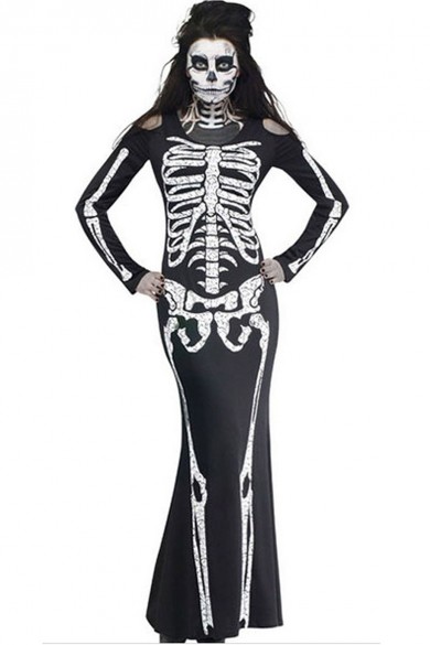 Halloween Costumes European and American Ghost Festival Horror Skeletal Jumpsuit Party Cosplay Costumes free shipping