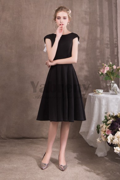 2020 Fashion Knee-Length Black dresses Special occasion dresses so-048