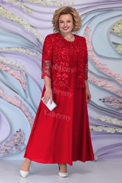 Plus size Red Mother of the Bride dresses Women