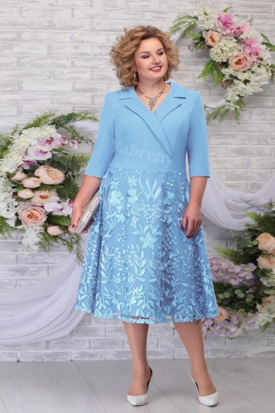 Plus Size Sky Blue Mother Of The Bride Dress Occasion DreesyWomen