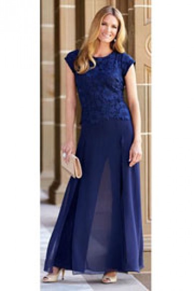 Royal Blue lace pant suits for mother of the bride trousers outfits mps-251