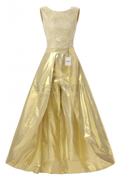 Yabreny Modern Golden High-low prom dresses with trousers BP111701