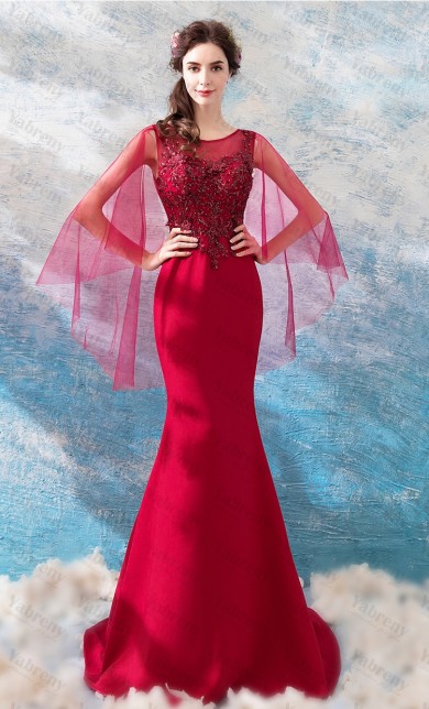 2020 Fashion Elegant Burgundy Mermaid Prom Dresses TSJY-098