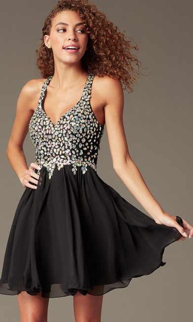 Black Gorgeous Beaded Homecoming Dresses,Sweetheart Short Dresses,Vestidos De Fiesta sd-063-2