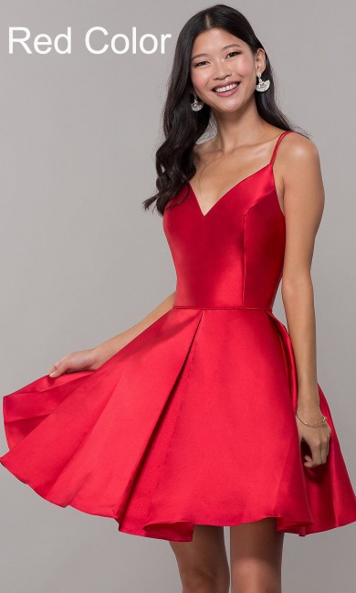 Red Semi-Formal A-Line Homecoming Dresses,Spaghetti Sexy Short Dresses,Vestidos De Fiesta sd-056-4
