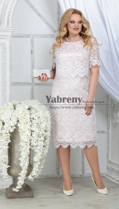 Pink Lace Mother Of the Bride Dresses, Plus Size Robes pour femmes mps-525-1
