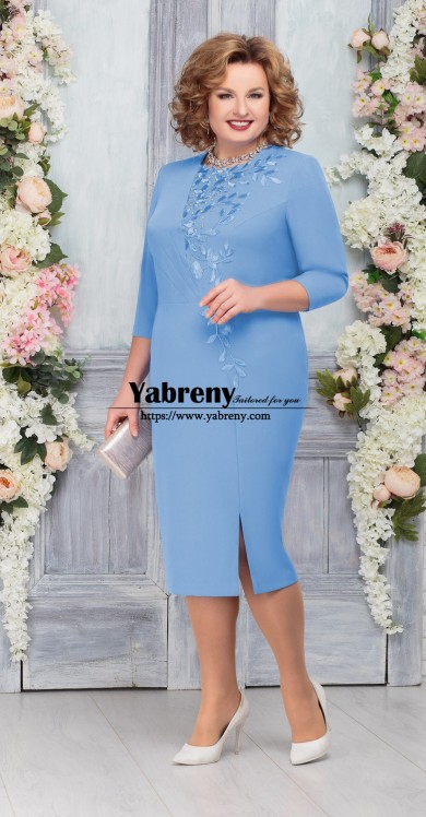 Sky Blue Elegant Mother Of the Bride Dress, Custom-made Wedding Guests Dresses mps-565-3