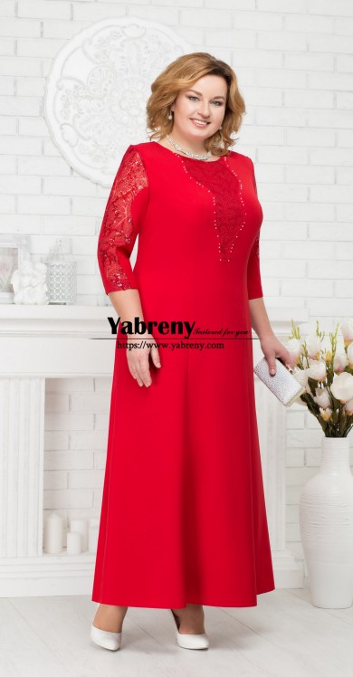 Plus Size Mother of the Bride Dress, Red Wedding Guests Dresses mps-606-2