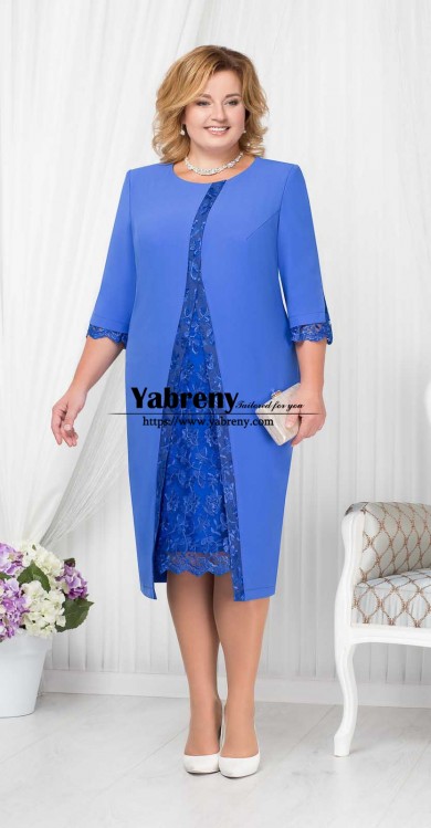 Royal Blue Tea-Length Mother Of the Bride Dress Wedding Party,Vestidos de mujer mps-551-3