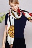 2019 Beige high-end long prints woolen scarfs for women‘s shawl for Spring or autumn