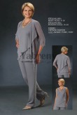 2020 new arrival Gray Chiffon mother of the bride pant suits with jacket for Spring mps-059